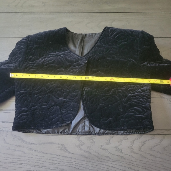 Vintage Womens bolero jacket cropped cardigan black xl - Picture 4 of 4